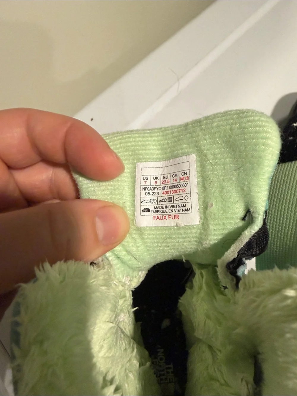 The North Face Kids Mint Green & Black Insulated Snow Boots